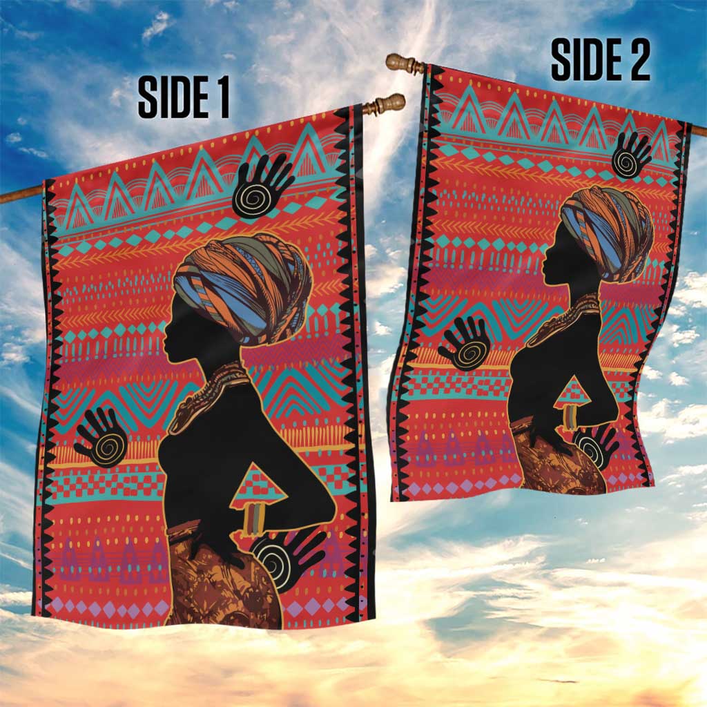 African Women Garden Flag Ethnic Pattern