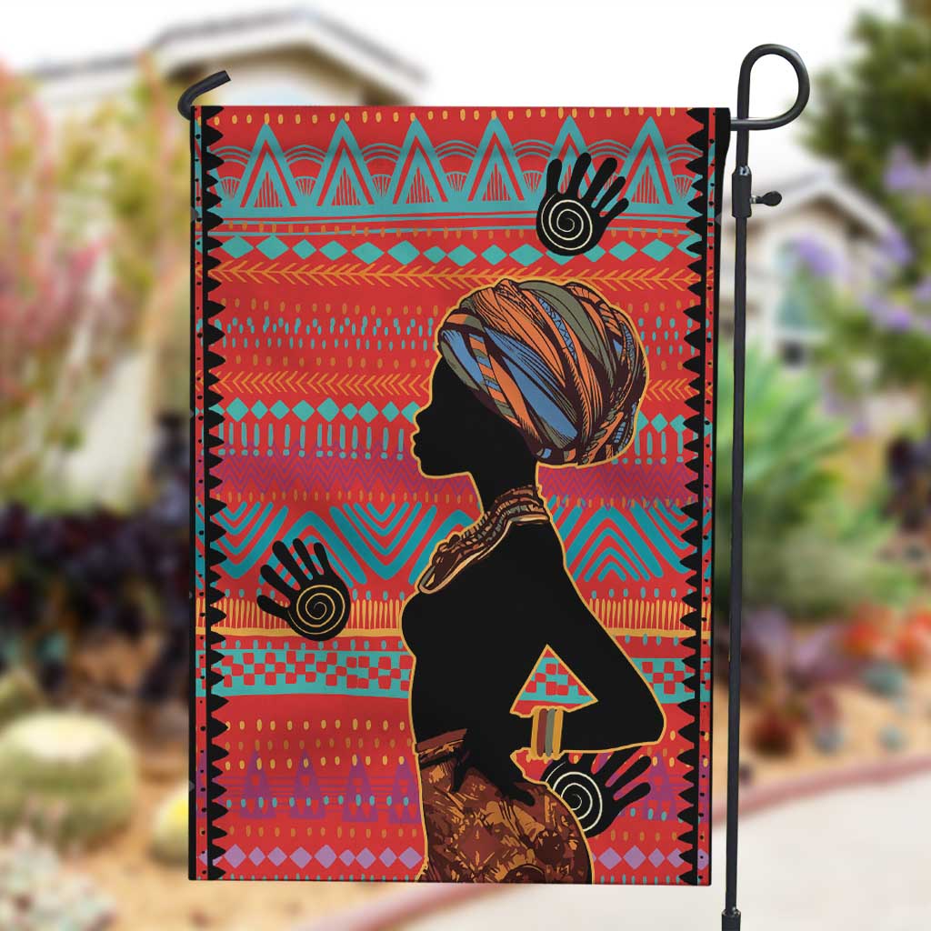 African Women Garden Flag Ethnic Pattern
