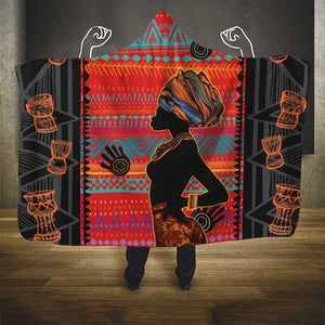 African Women Hooded Blanket Ethnic Pattern