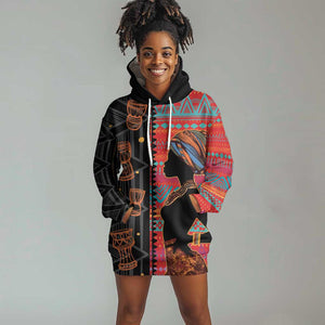 African Women Hoodie Dress Ethnic Pattern