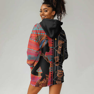 African Women Hoodie Dress Ethnic Pattern