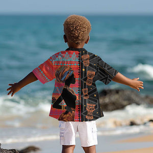 African Women Kid Hawaiian Shirt Ethnic Pattern