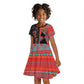 African Women Kid Short Sleeve Dress Ethnic Pattern