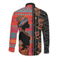 African Women Long Sleeve Button Shirt Ethnic Pattern