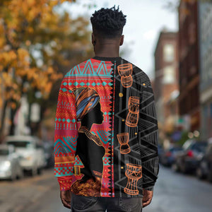 African Women Long Sleeve Shirt Ethnic Pattern