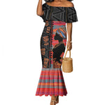 African Women Mermaid Dress Ethnic Pattern