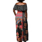 African Women Off Shoulder Maxi Dress Ethnic Pattern