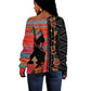 African Women Off Shoulder Sweater Ethnic Pattern