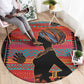 African Women Round Carpet Ethnic Pattern