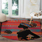 African Women Round Carpet Ethnic Pattern