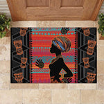 African Women Rubber Doormat Ethnic Pattern