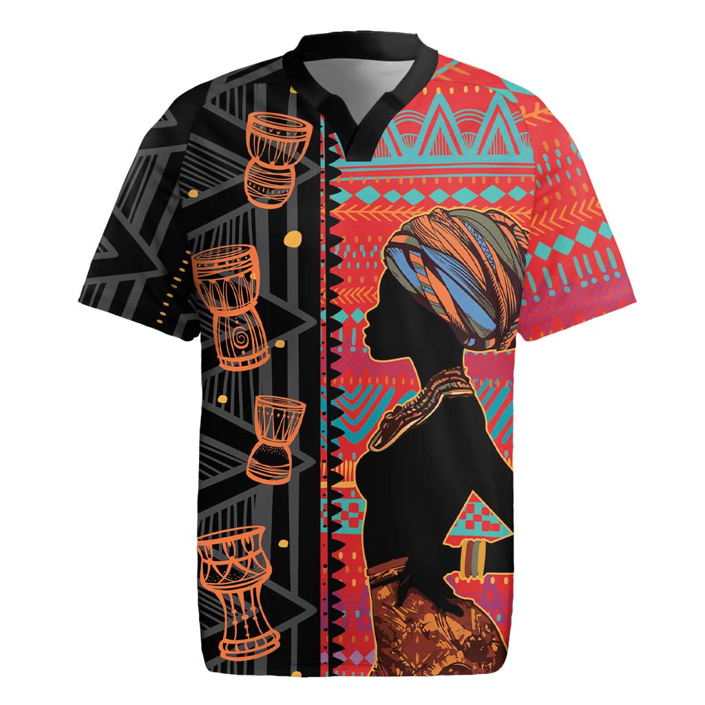African Women Rugby Jersey Ethnic Pattern