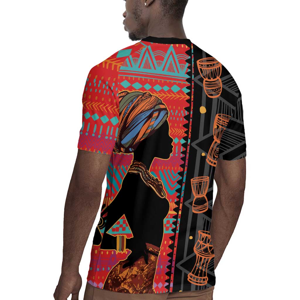 African Women Rugby Jersey Ethnic Pattern