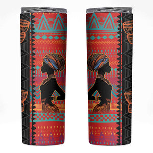 African Women Skinny Tumbler Ethnic Pattern