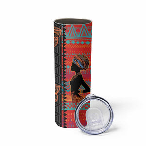 African Women Skinny Tumbler Ethnic Pattern