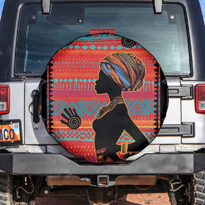 African Women Spare Tire Cover Ethnic Pattern