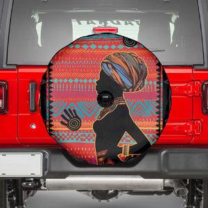 African Women Spare Tire Cover Ethnic Pattern