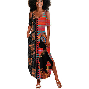 African Women Summer Maxi Dress Ethnic Pattern
