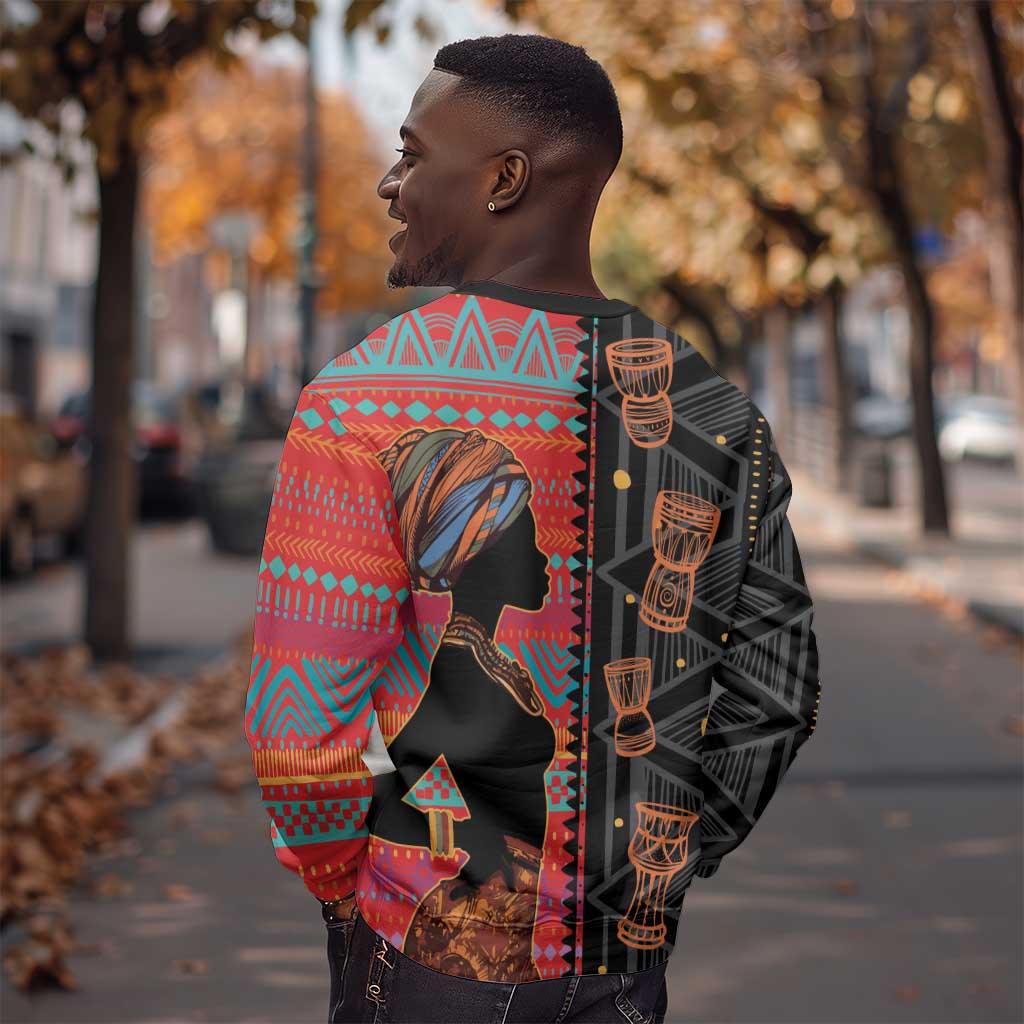 African Women Sweatshirt Ethnic Pattern