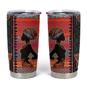 African Women Tumbler Cup Ethnic Pattern