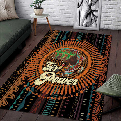 Happy International Women's Day Area Rug Black Girl Power