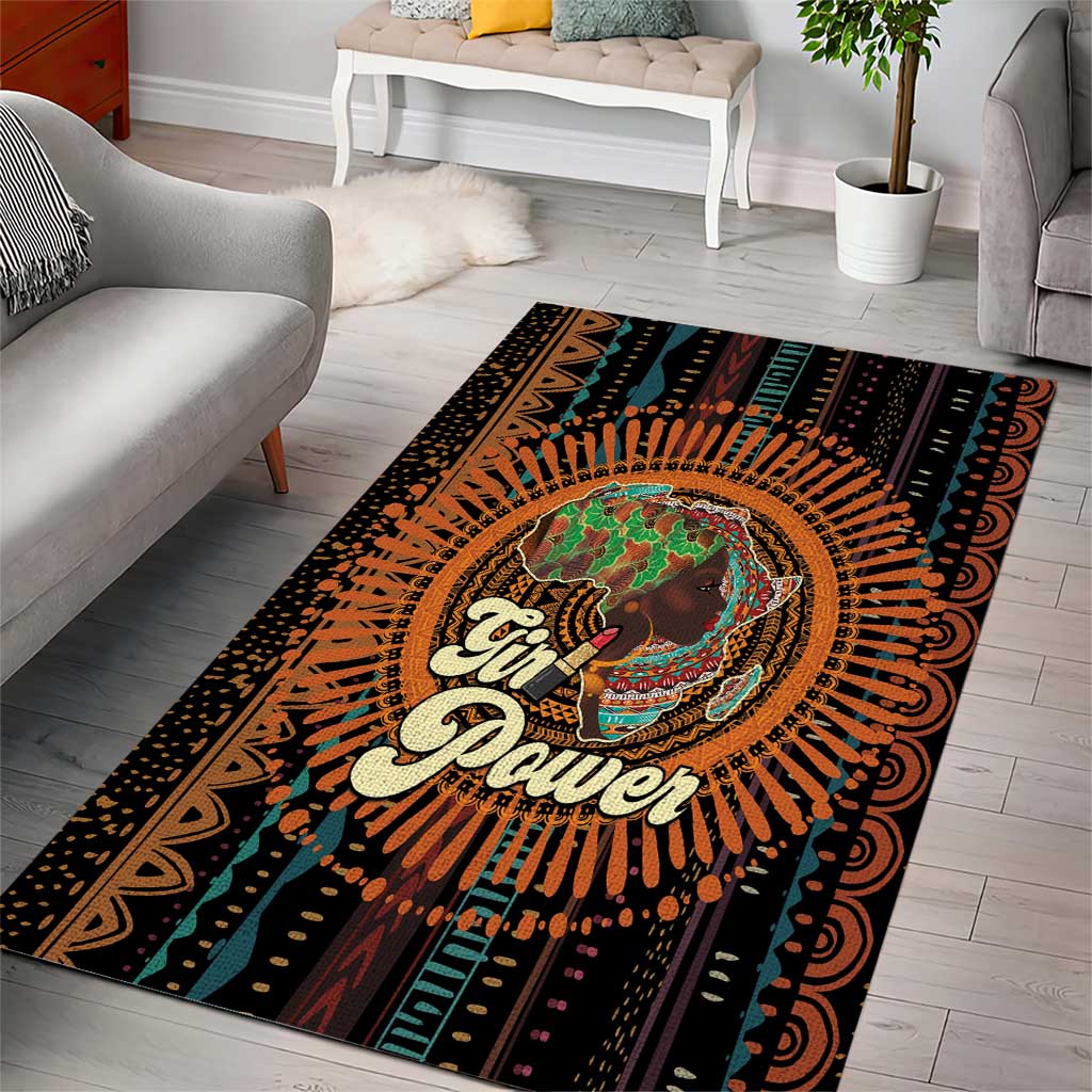Happy International Women's Day Area Rug Black Girl Power