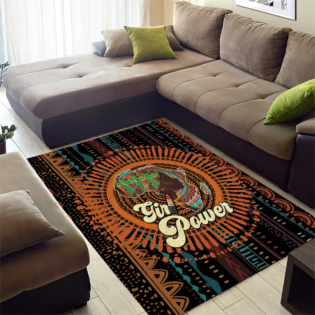 Happy International Women's Day Area Rug Black Girl Power