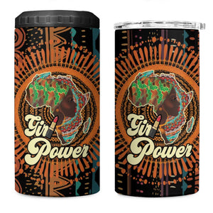 Happy International Women's Day 4 in 1 Can Cooler Tumbler Black Girl Power