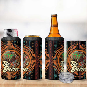 Happy International Women's Day 4 in 1 Can Cooler Tumbler Black Girl Power