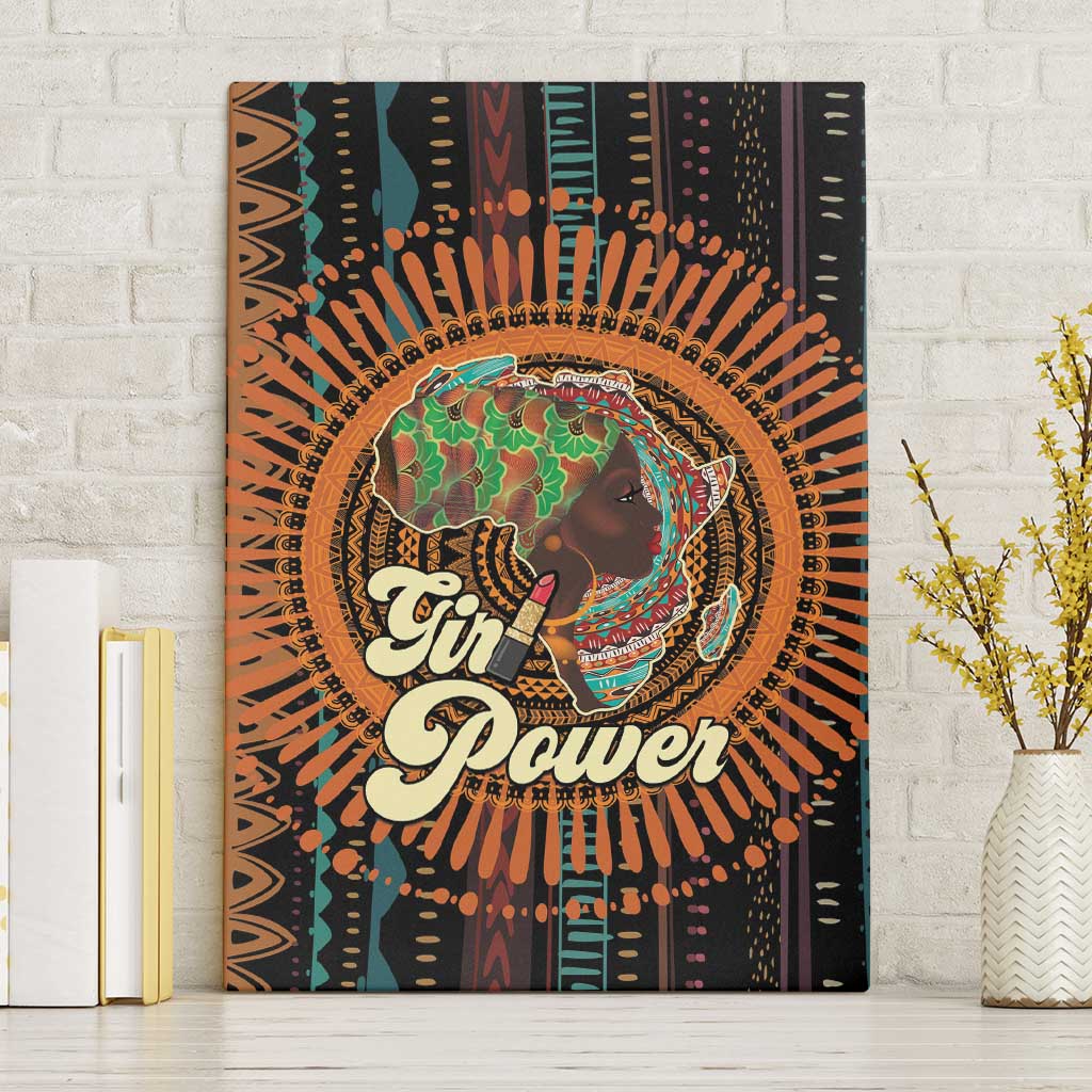 Happy International Women's Day Canvas Wall Art Black Girl Power