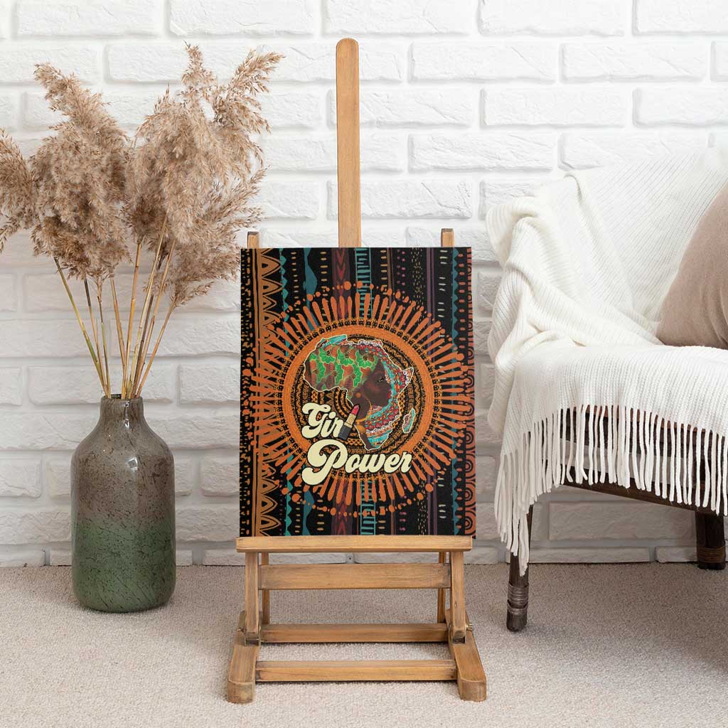 Happy International Women's Day Canvas Wall Art Black Girl Power