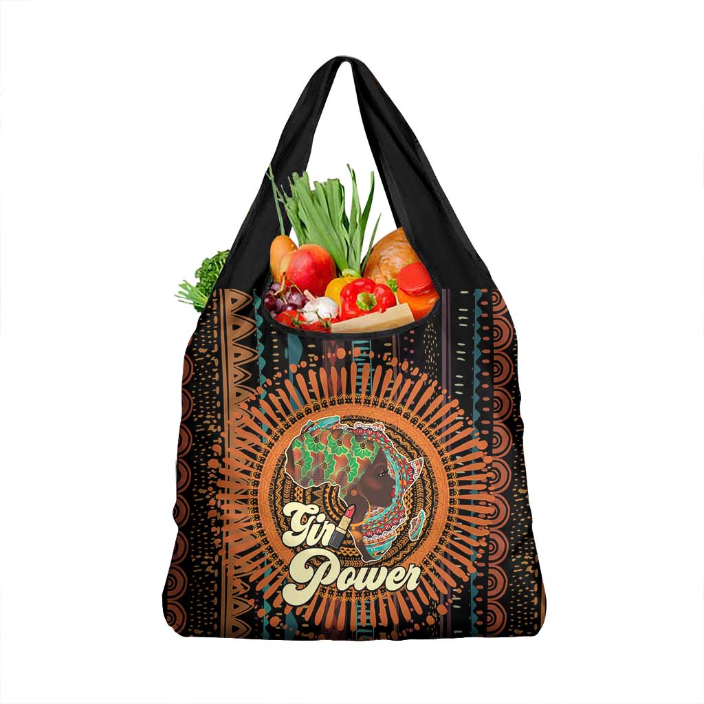 Happy International Women's Day Grocery Bag Black Girl Power