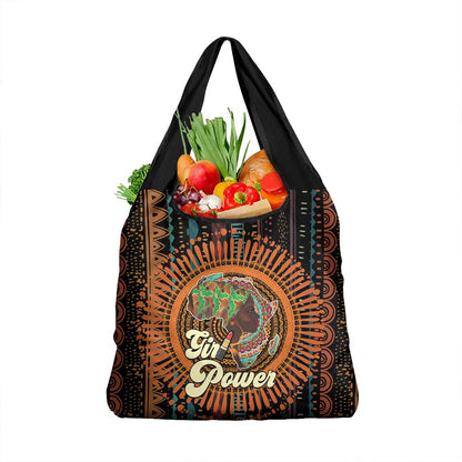 Happy International Women's Day Grocery Bag Black Girl Power