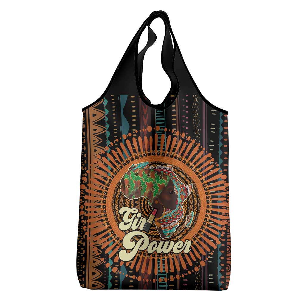 Happy International Women's Day Grocery Bag Black Girl Power