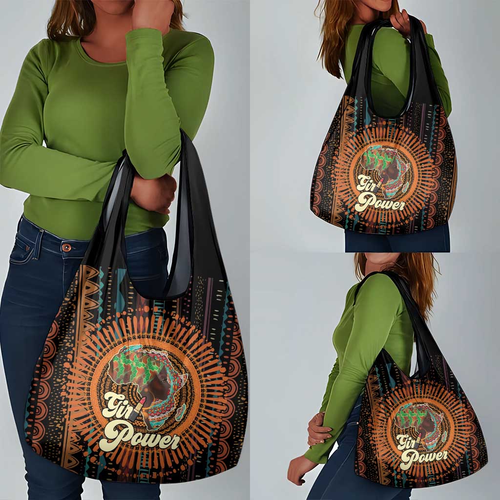 Happy International Women's Day Grocery Bag Black Girl Power