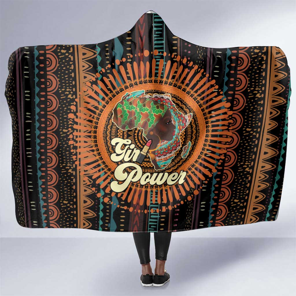 Happy International Women's Day Hooded Blanket Black Girl Power