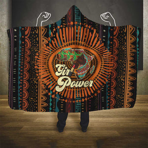 Happy International Women's Day Hooded Blanket Black Girl Power