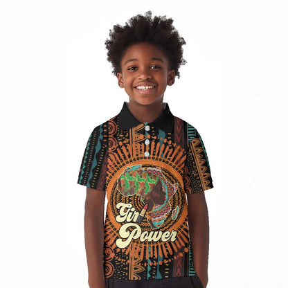Happy International Women's Day Kid Polo Shirt Black Girl Power