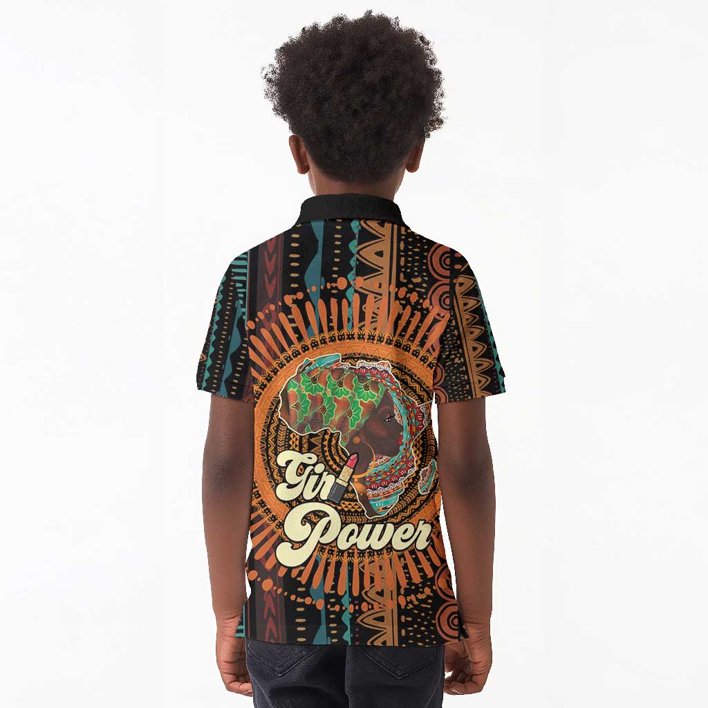 Happy International Women's Day Kid Polo Shirt Black Girl Power