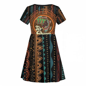 Happy International Women's Day Kid Short Sleeve Dress Black Girl Power