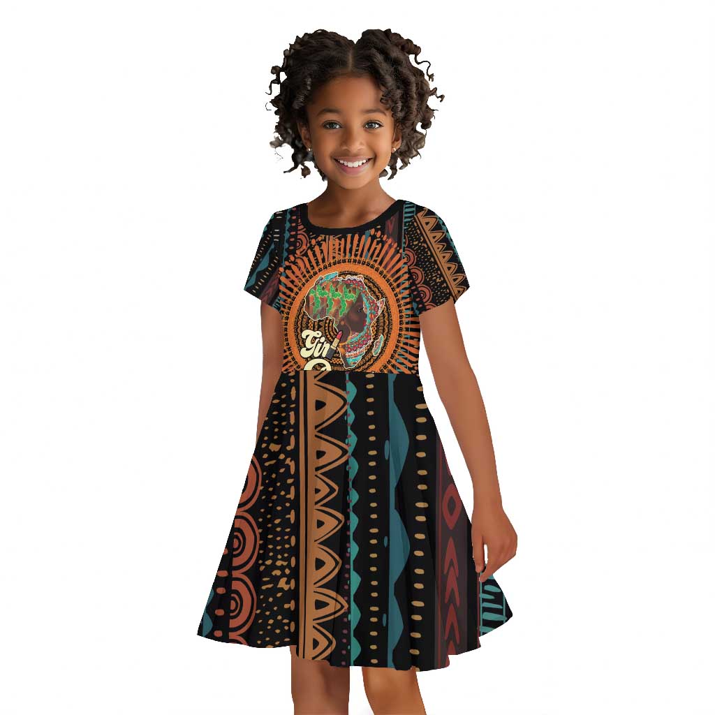 Happy International Women's Day Kid Short Sleeve Dress Black Girl Power
