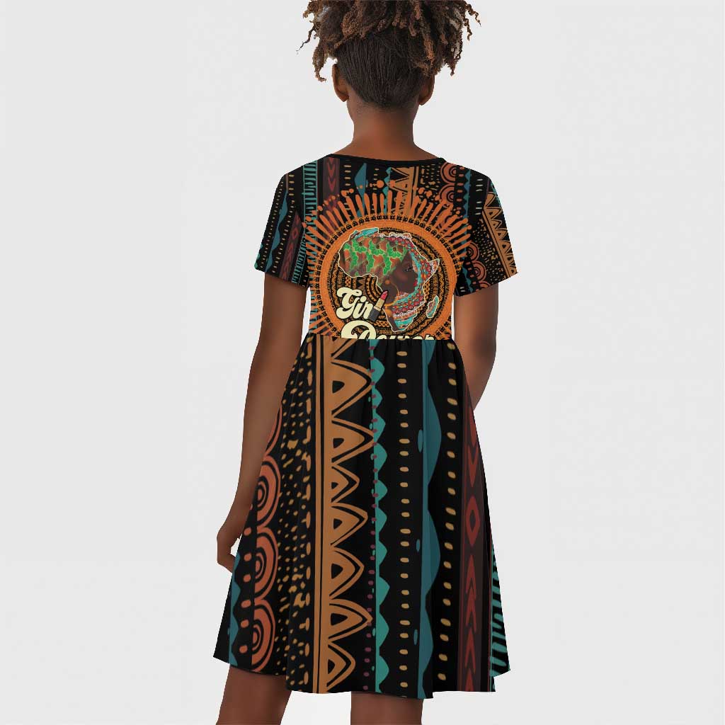 Happy International Women's Day Kid Short Sleeve Dress Black Girl Power