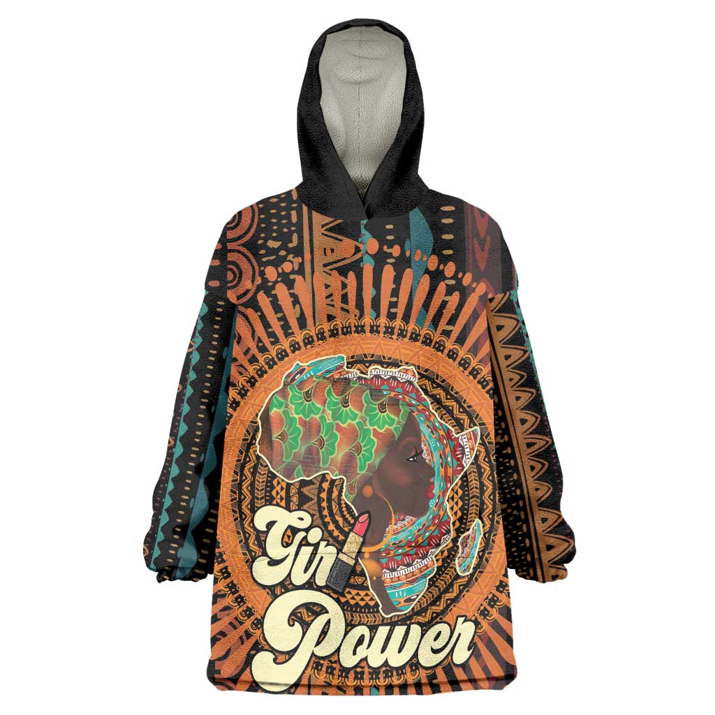 Happy International Women's Day Kid Wearable Blanket Hoodie Black Girl Power