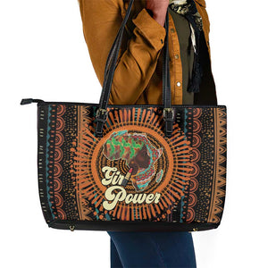 Happy International Women's Day Leather Tote Bag Black Girl Power