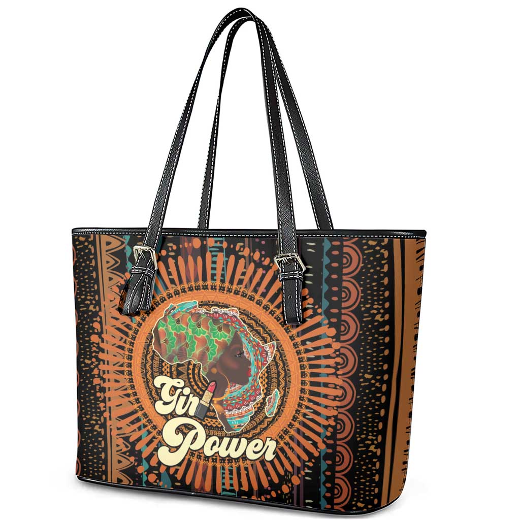 Happy International Women's Day Leather Tote Bag Black Girl Power