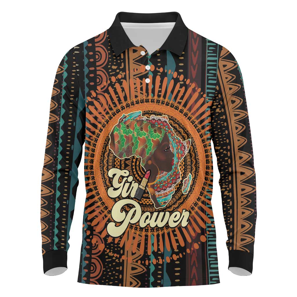 Happy International Women's Day Long Sleeve Polo Shirt Black Girl Power