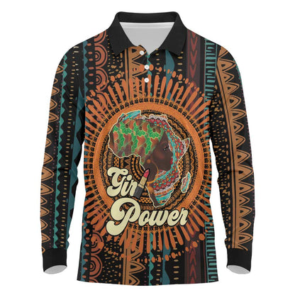 Happy International Women's Day Long Sleeve Polo Shirt Black Girl Power