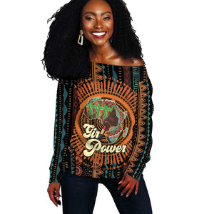 Happy International Women's Day Off Shoulder Sweater Black Girl Power