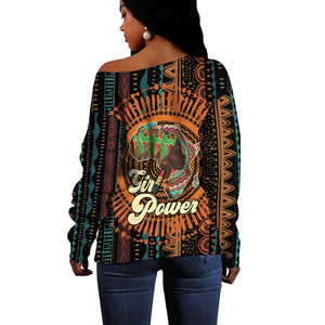 Happy International Women's Day Off Shoulder Sweater Black Girl Power