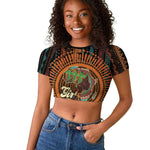 Happy International Women's Day Raglan Cropped T shirt Black Girl Power